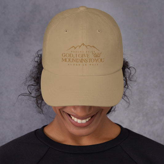 GOD I GIVE YOU MOUNTAINS HAT ( STYLE W GOLD)