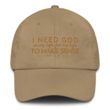 I NEED GOD DAD HAT (STYLE AJV ARMY-GOLD)