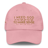 I NEED GOD DAD HAT (STYLE AJV ARMY-GOLD)