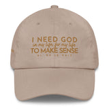 I NEED GOD DAD HAT (STYLE AJV ARMY-GOLD)