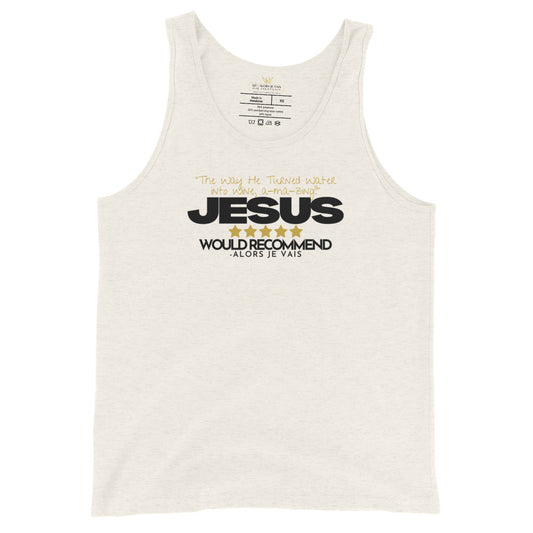 JESUS: 5 STARS!!!!! WATER INTO WINE UNISEX TANK TOP (W)