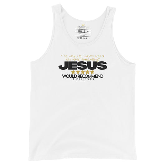 JESUS: 5 STARS!!!!! WATER INTO WINE UNISEX TANK TOP (W)