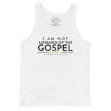 I AM NOT ASHAMED OF THE GOSPEL UNISEX TANK TOP (W)STYLE1)