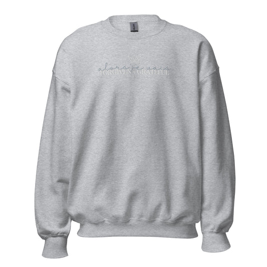 FORGIVEN AND GRATEFUL SWEATSHIRT  *SPECIALTY-GREY-CC