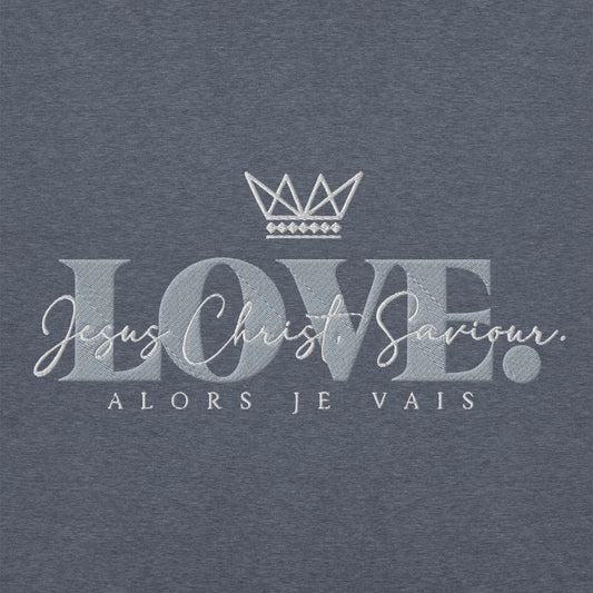 THE LOVE HOODIE - LOVE IS JESUS CHRIST SAVIOR *CC PINK, GREY & GRACE