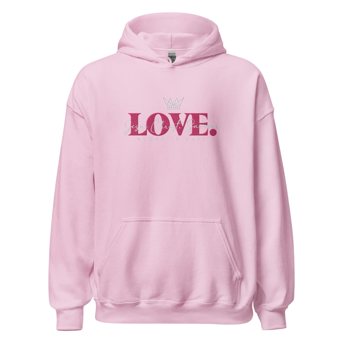 THE LOVE HOODIE - LOVE IS JESUS CHRIST SAVIOR *CC PINK