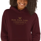 HOPE-FATIH-LOVE 1COR13  HOODIE *GOLD-V2