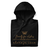 GOLD BEAUTY FOR ASHES LUXURY HOODIE