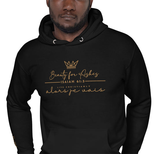 GOLD BEAUTY FOR ASHES LUXURY HOODIE