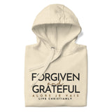 FORGIVEN AND GRATEFUL  WHITE LUXURY HOODIE