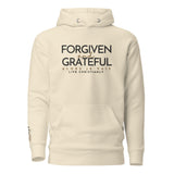 FORGIVEN AND GRATEFUL  WHITE LUXURY HOODIE