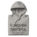 FORGIVEN AND GRATEFUL  WHITE LUXURY HOODIE