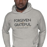 FORGIVEN AND GRATEFUL  WHITE LUXURY HOODIE