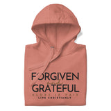 FORGIVEN AND GRATEFUL  WHITE LUXURY HOODIE