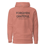 FORGIVEN AND GRATEFUL  WHITE LUXURY HOODIE