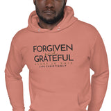 FORGIVEN AND GRATEFUL  WHITE LUXURY HOODIE