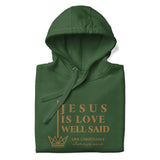 JESUS IS LOVE WELL SAID GOLD LUX HOODIE