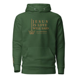 JESUS IS LOVE WELL SAID GOLD LUX HOODIE