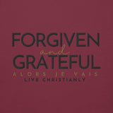 FORGIVEN AND GRATEFUL  WHITE LUXURY HOODIE