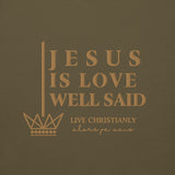 JESUS IS LOVE WELL SAID GOLD LUX HOODIE