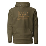 JESUS IS LOVE WELL SAID GOLD LUX HOODIE