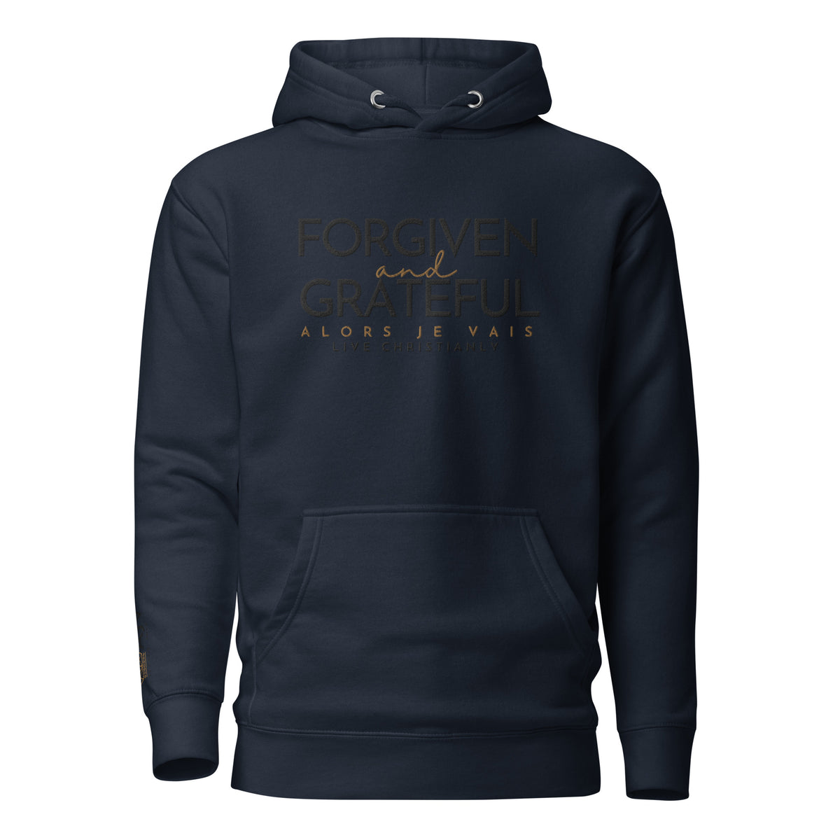 FORGIVEN AND GRATEFUL  WHITE LUXURY HOODIE