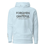 FORGIVEN AND GRATEFUL  WHITE LUXURY HOODIE