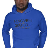 FORGIVEN AND GRATEFUL  WHITE LUXURY HOODIE