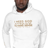 I NEED GOD GOLD LUX HOODIE