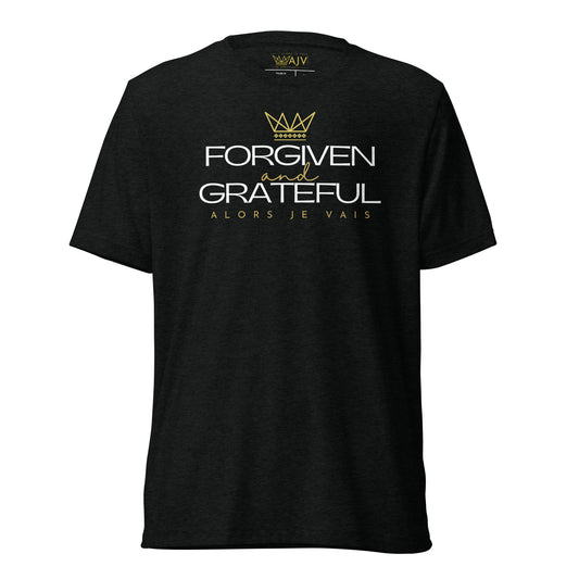 FORGIVEN AND GRATEFUL UNISEX TEE -CROWN